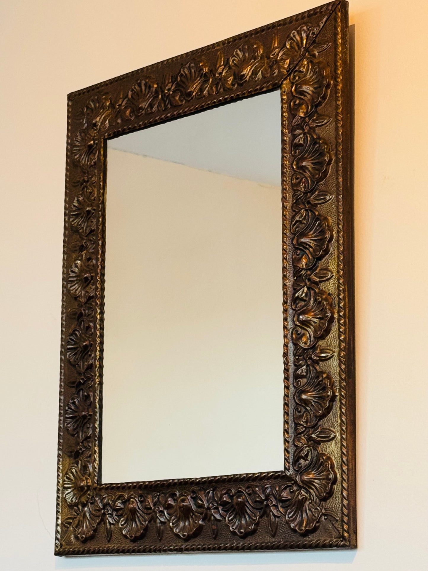 Peerage Brass Vintage Mirror Shell Motif Approx. 1950s