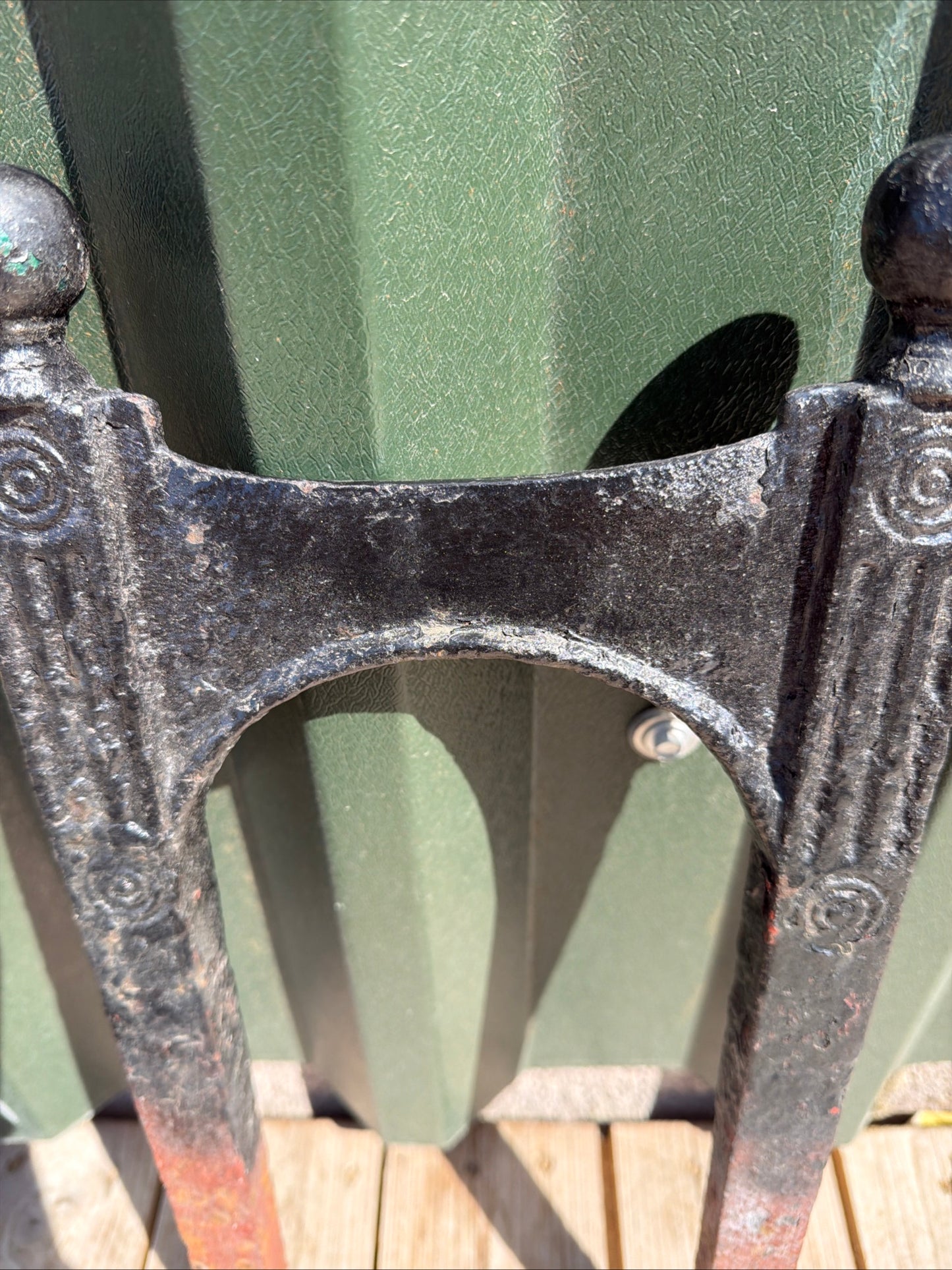 Antique Victorian Cast Iron Boot Scraper - Ball Top, Ornate with Long Spikes