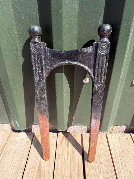 Antique Victorian Cast Iron Boot Scraper - Ball Top, Ornate with Long Spikes