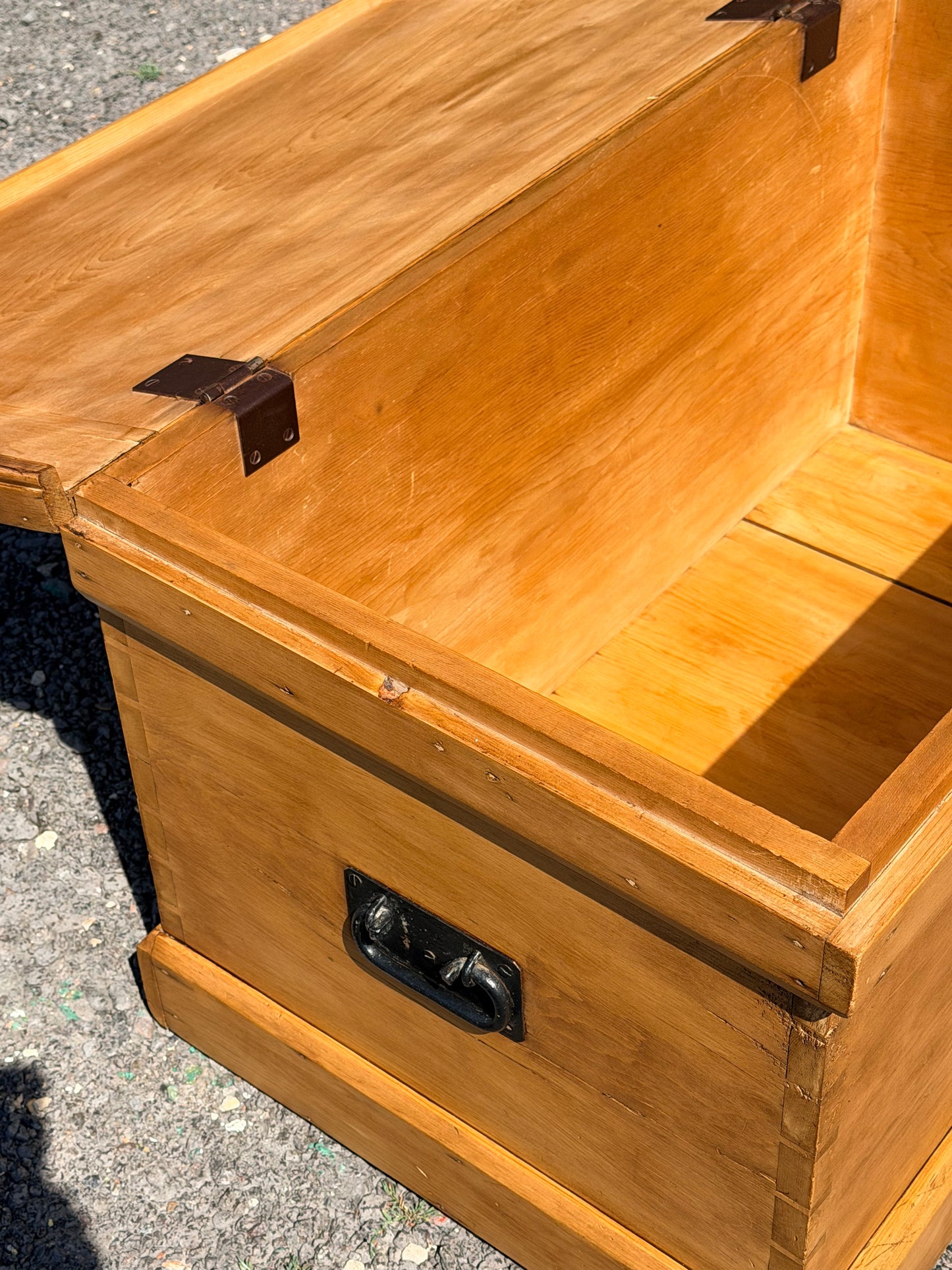 Large Antique Pine Blanket Box