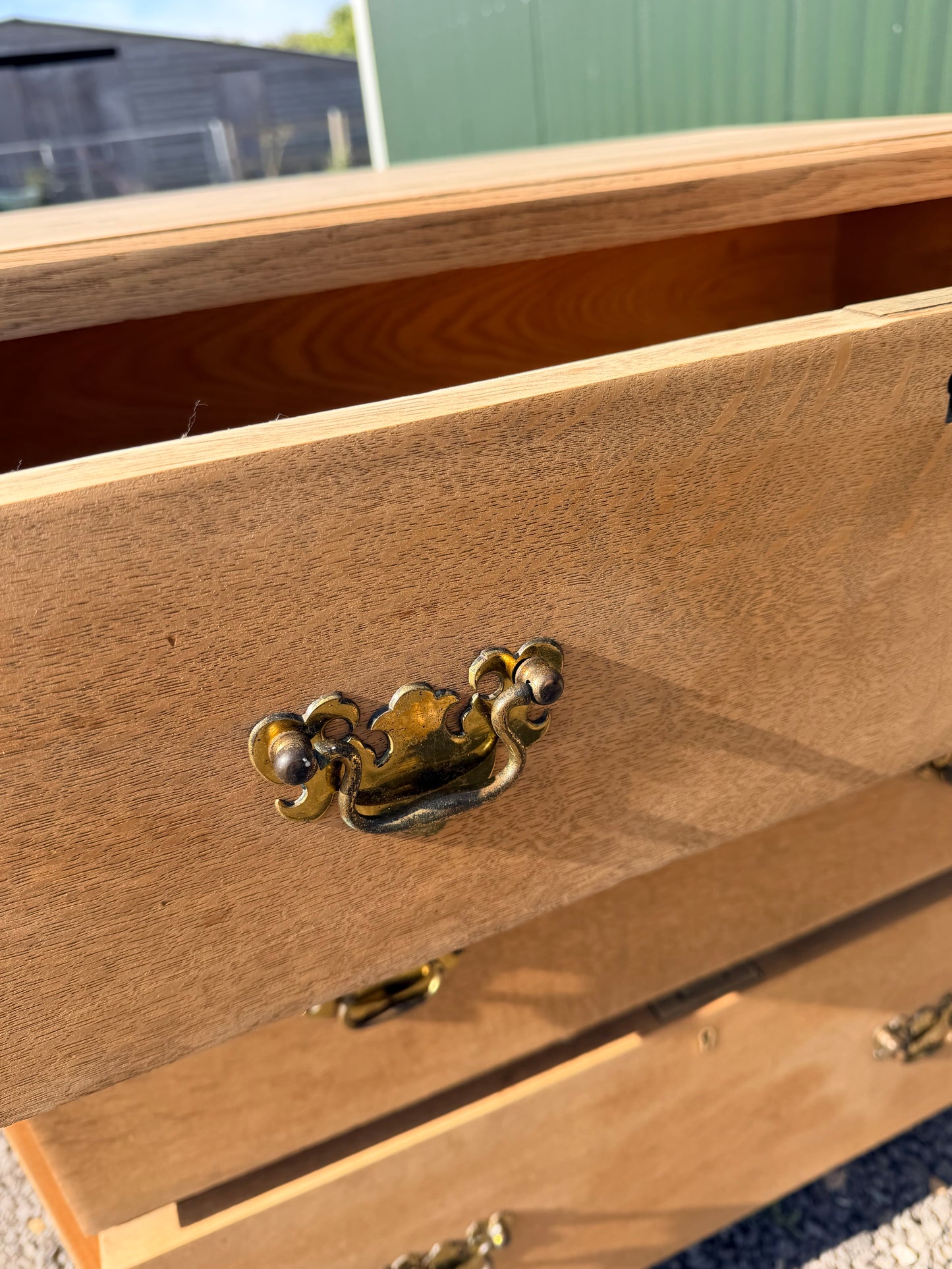 3-Drawer Edwardian oak chest stripped and waxed