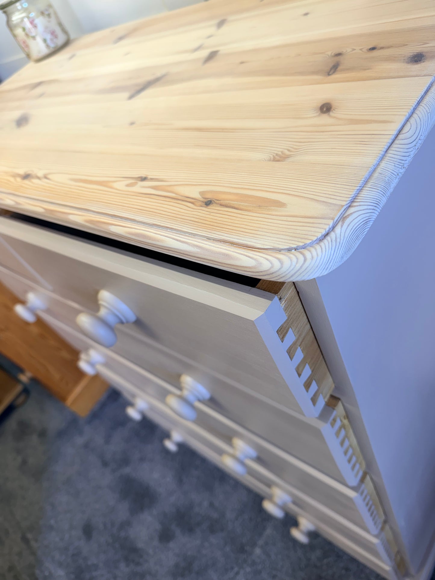 Large solid 6 drawer chest painted in Frenchic Swayed (mid-warm brown)