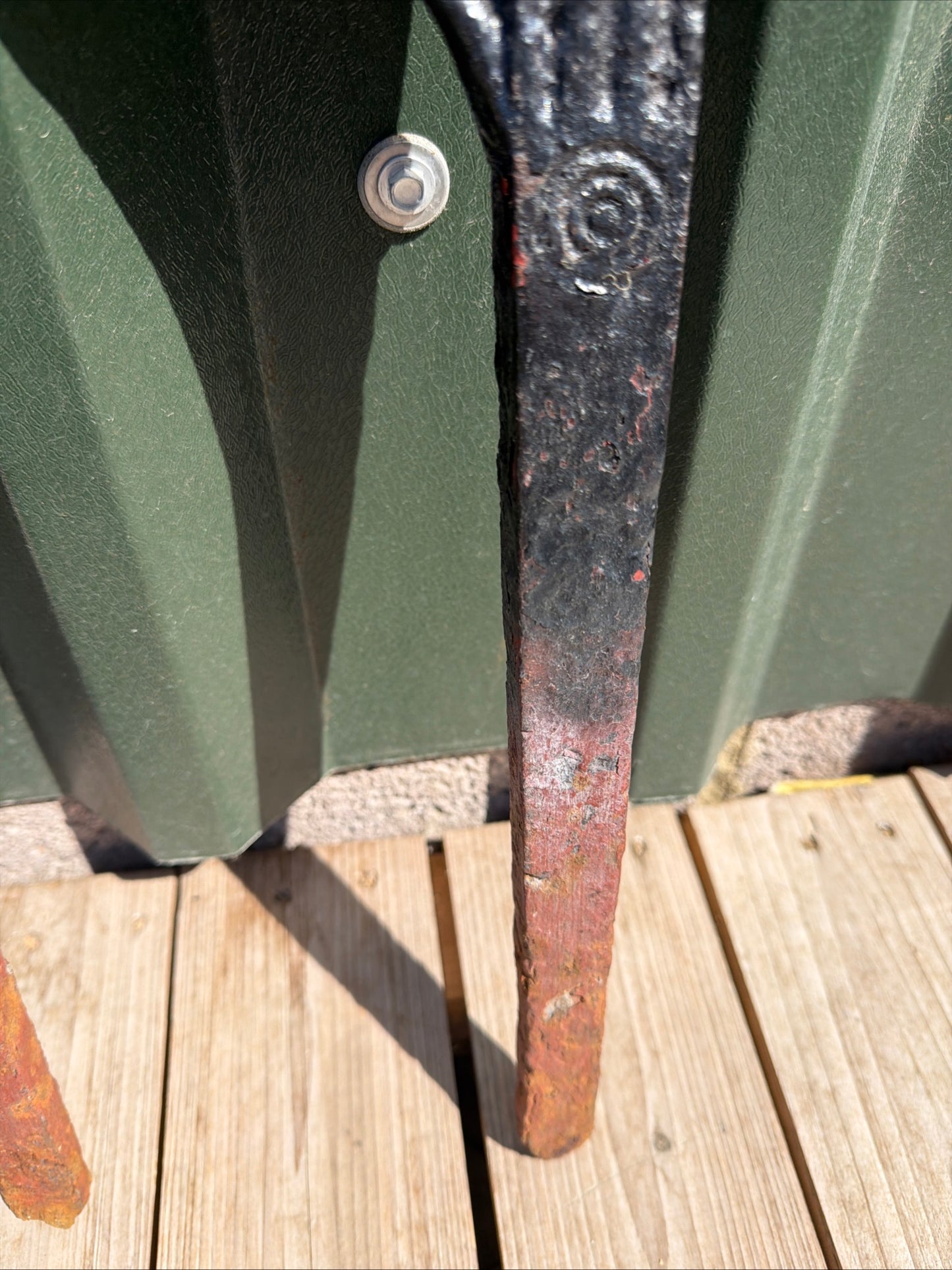 Antique Victorian Cast Iron Boot Scraper - Ball Top, Ornate with Long Spikes