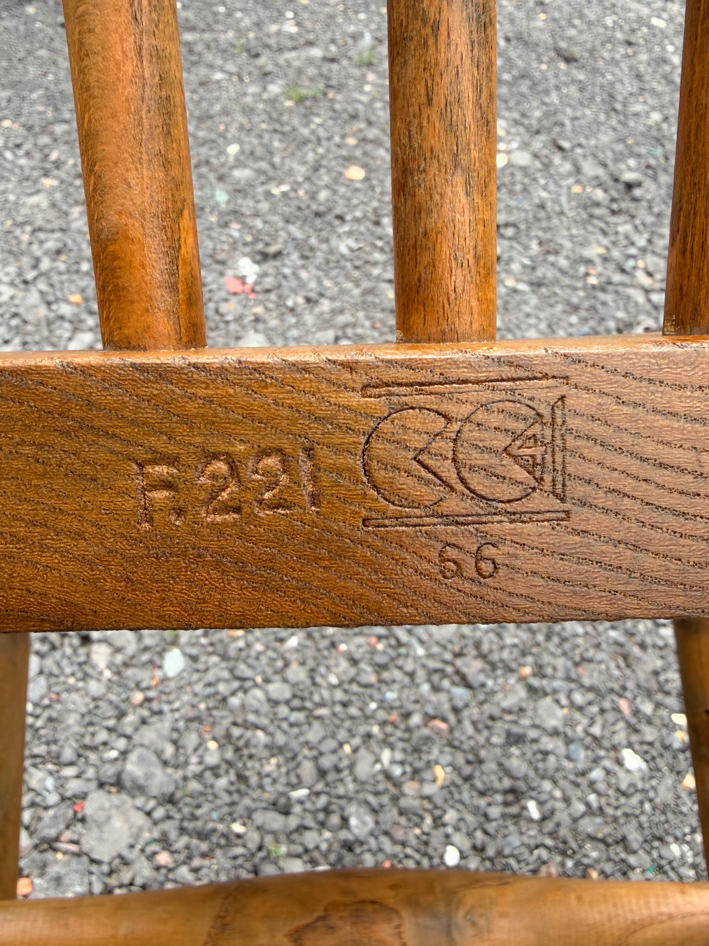 Rare 1940s Vintage Ercol F221 CC41 Utility Windsor Chair Parker Knoll Code 66