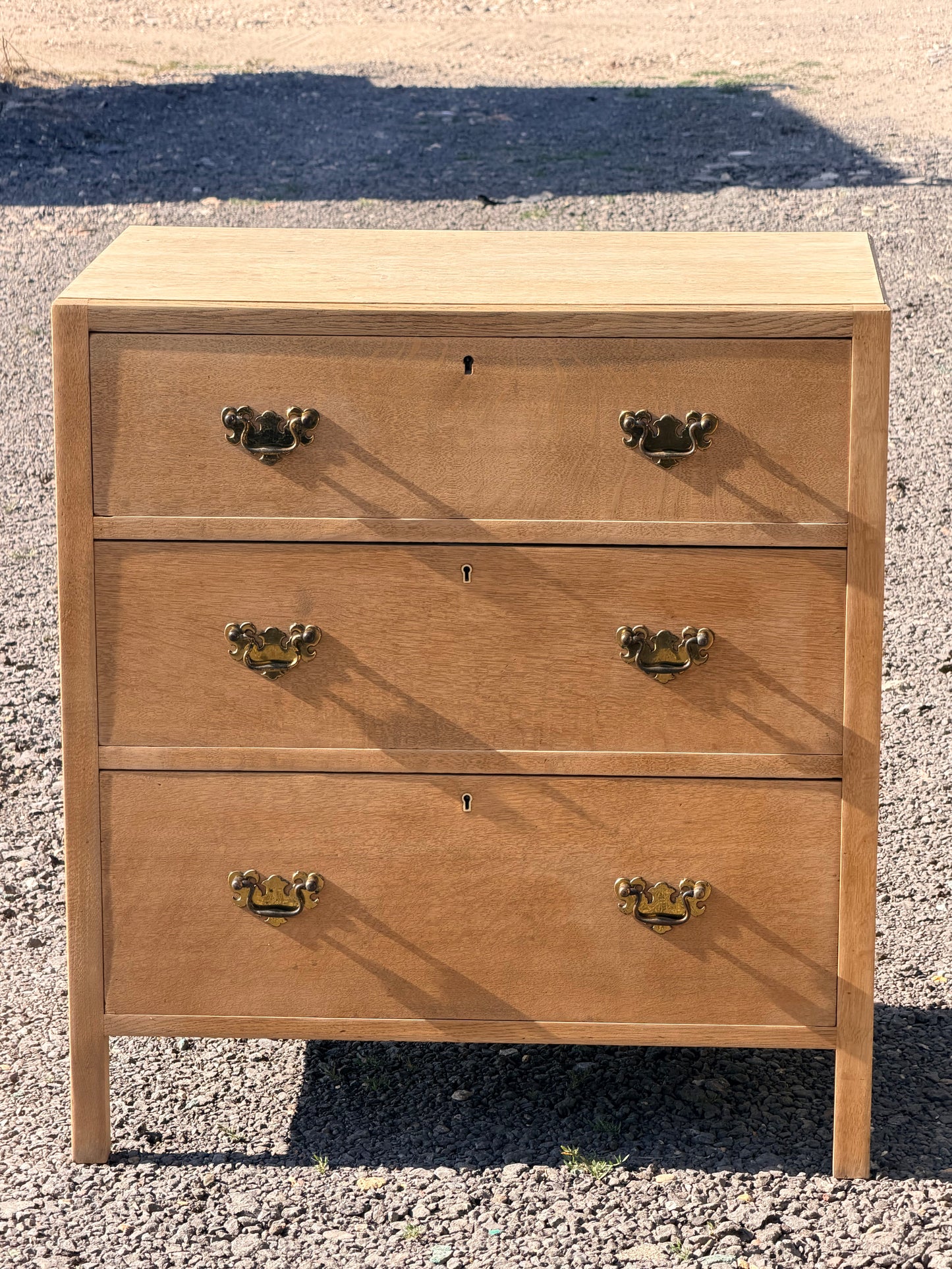 3-Drawer Edwardian oak chest stripped and waxed