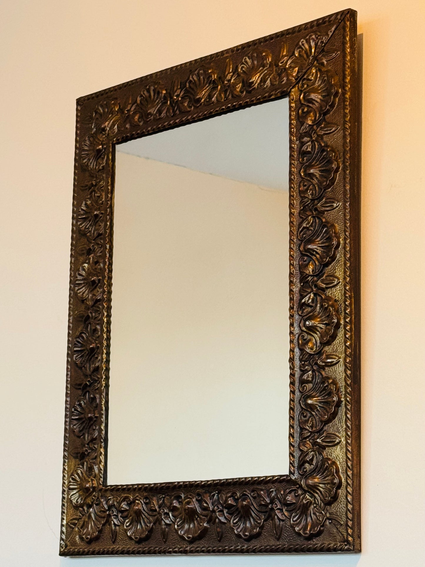 Peerage Brass Vintage Mirror Shell Motif Approx. 1950s